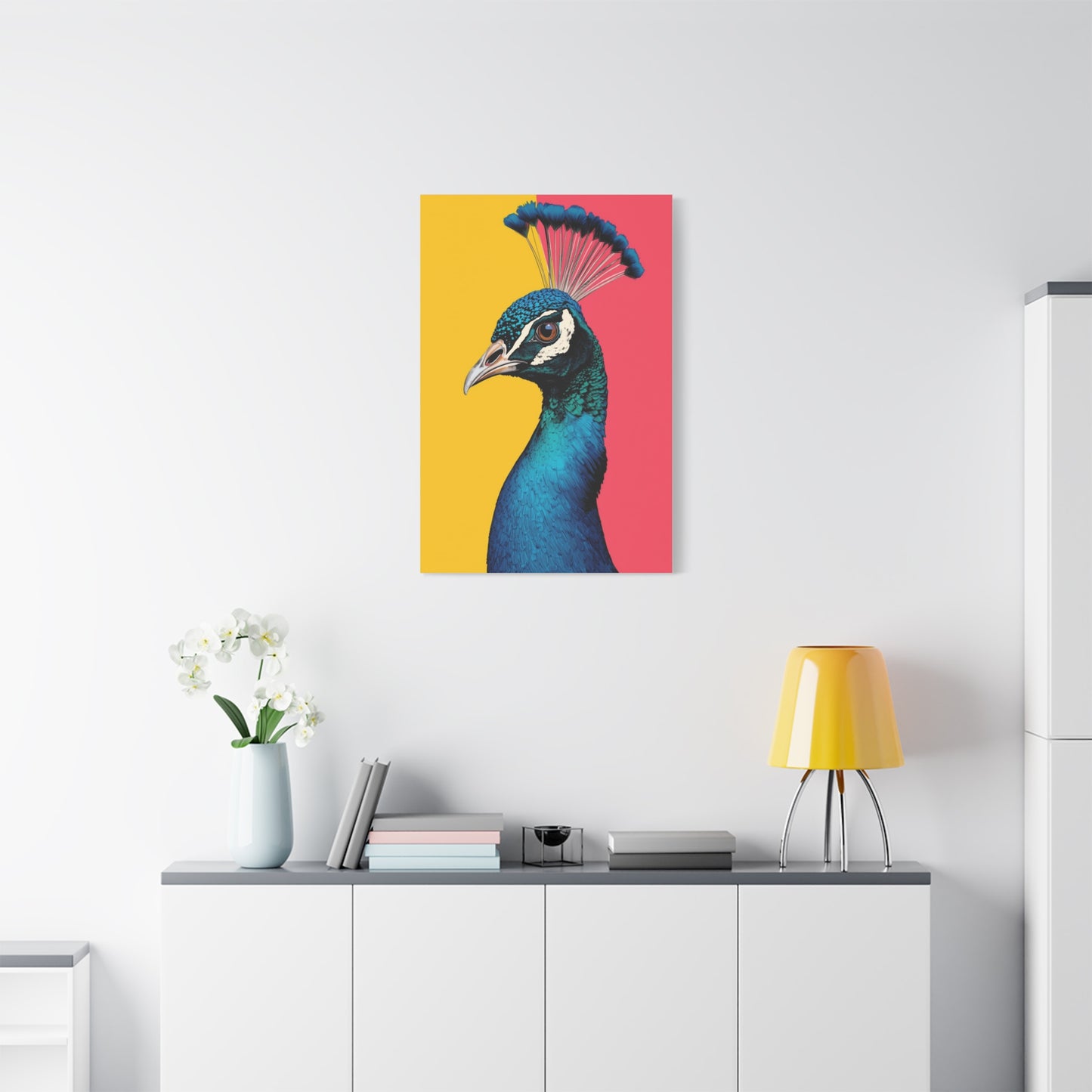 Modern Pop Peacock Profile Wall Art & Canvas Print