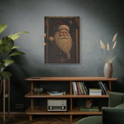 Handcrafted Textile Santa Tapestry Wall Art & Canvas Print