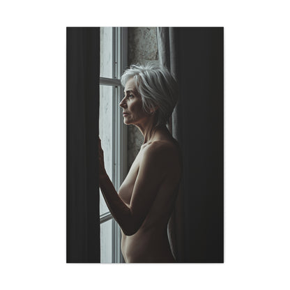 Mature Window Light Nude Study Wall Art & Canvas Print