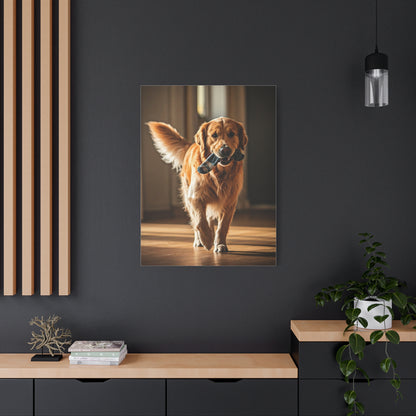 Golden Fetch Joy Wall Art & Canvas Print