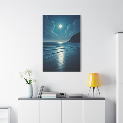 Moonlit Ocean Horizon Night Wall Art & Canvas Prints
