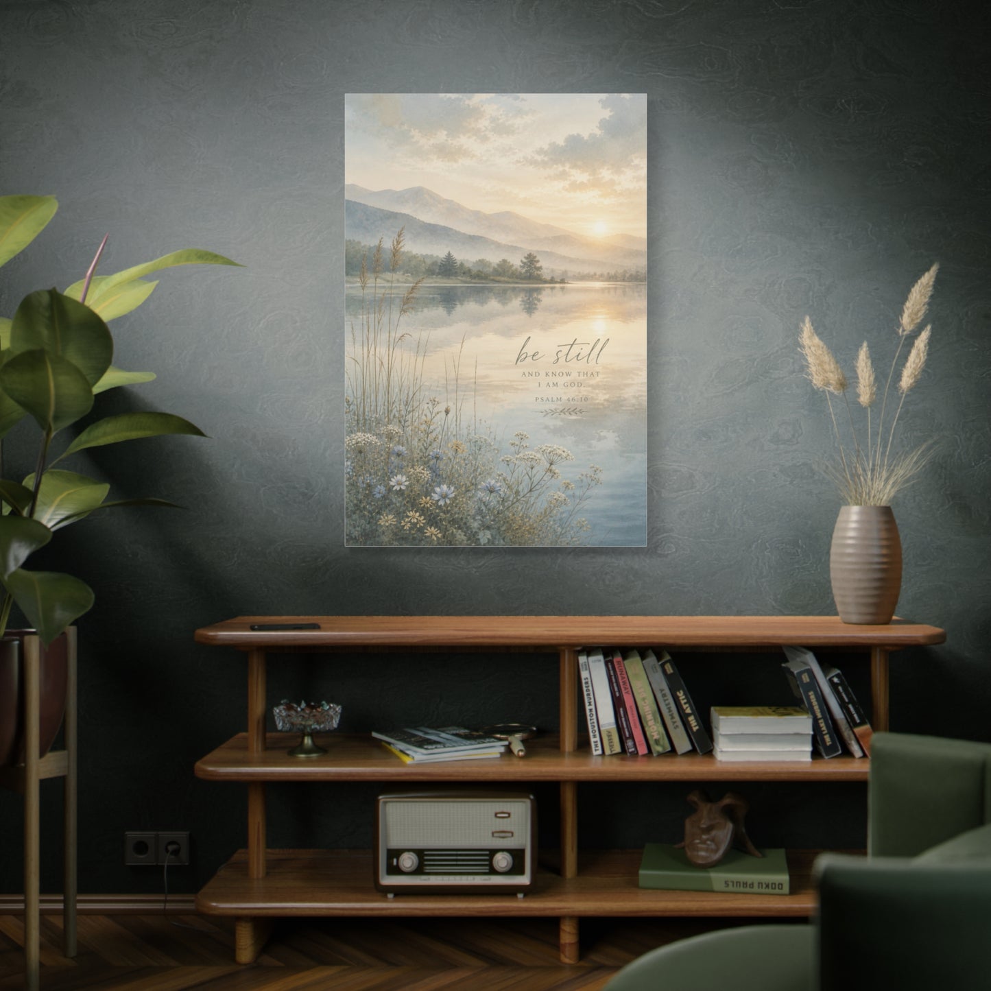 “Be Still” Sacred Lake Landscape Wall Art & Canvas Print
