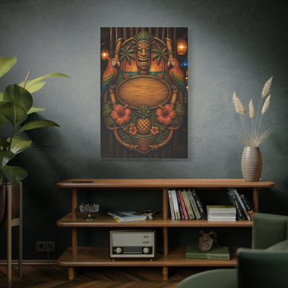 Tropical Tiki Bar Crest Wall Art & Canvas Print