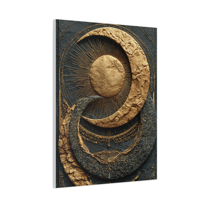 Celestial Gold Eclipse Wall Art & Canvas Print