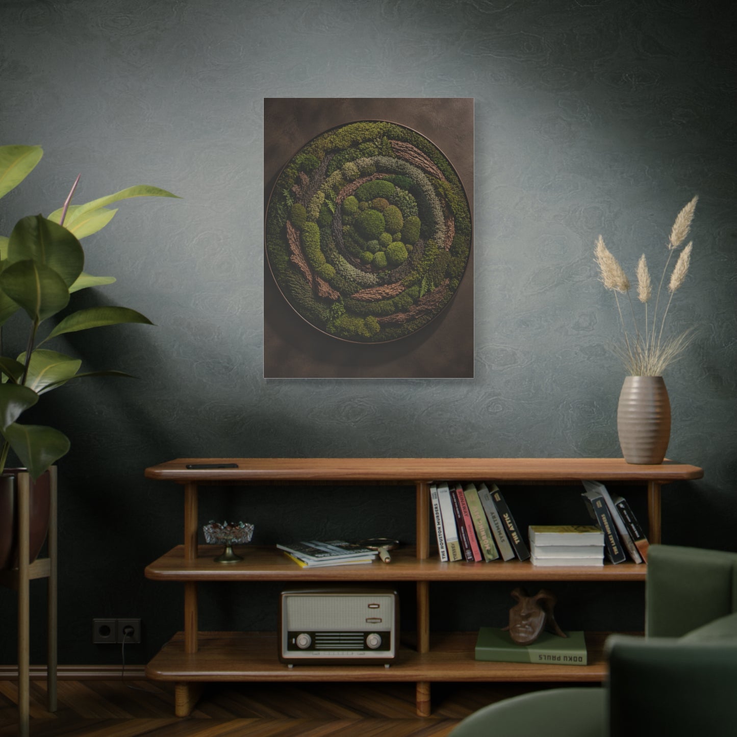 Circular Preserved Moss Relief Wall Art & Canvas Print
