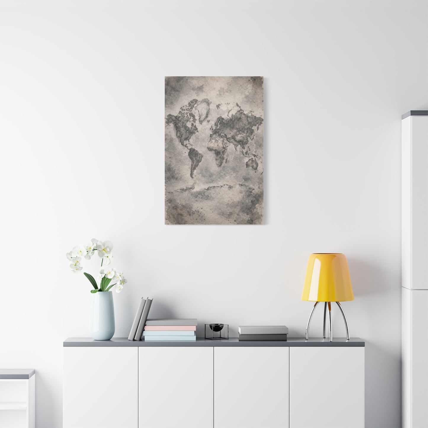 Vintage World Map Wash Wall Art & Canvas Print