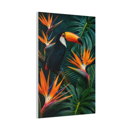 Tropical Toucan & Bird of Paradise Luxe Jungle Tropical Wall Art & Canvas Print
