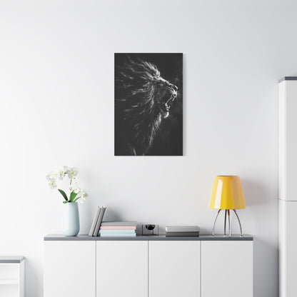 Roaring Lion Monochrome Power Wall Art & Canvas Print