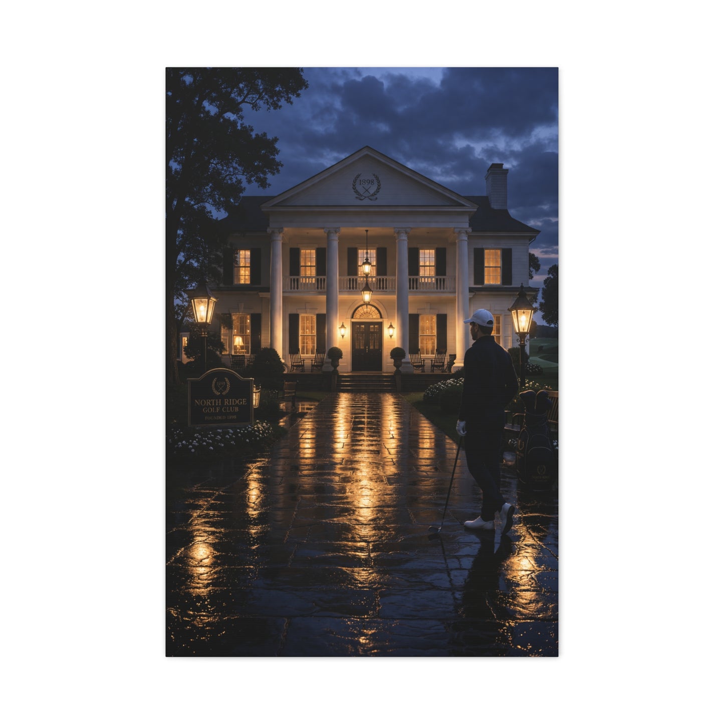 Grand Clubhouse Blue Hour Golf Wall Art & Canvas Print