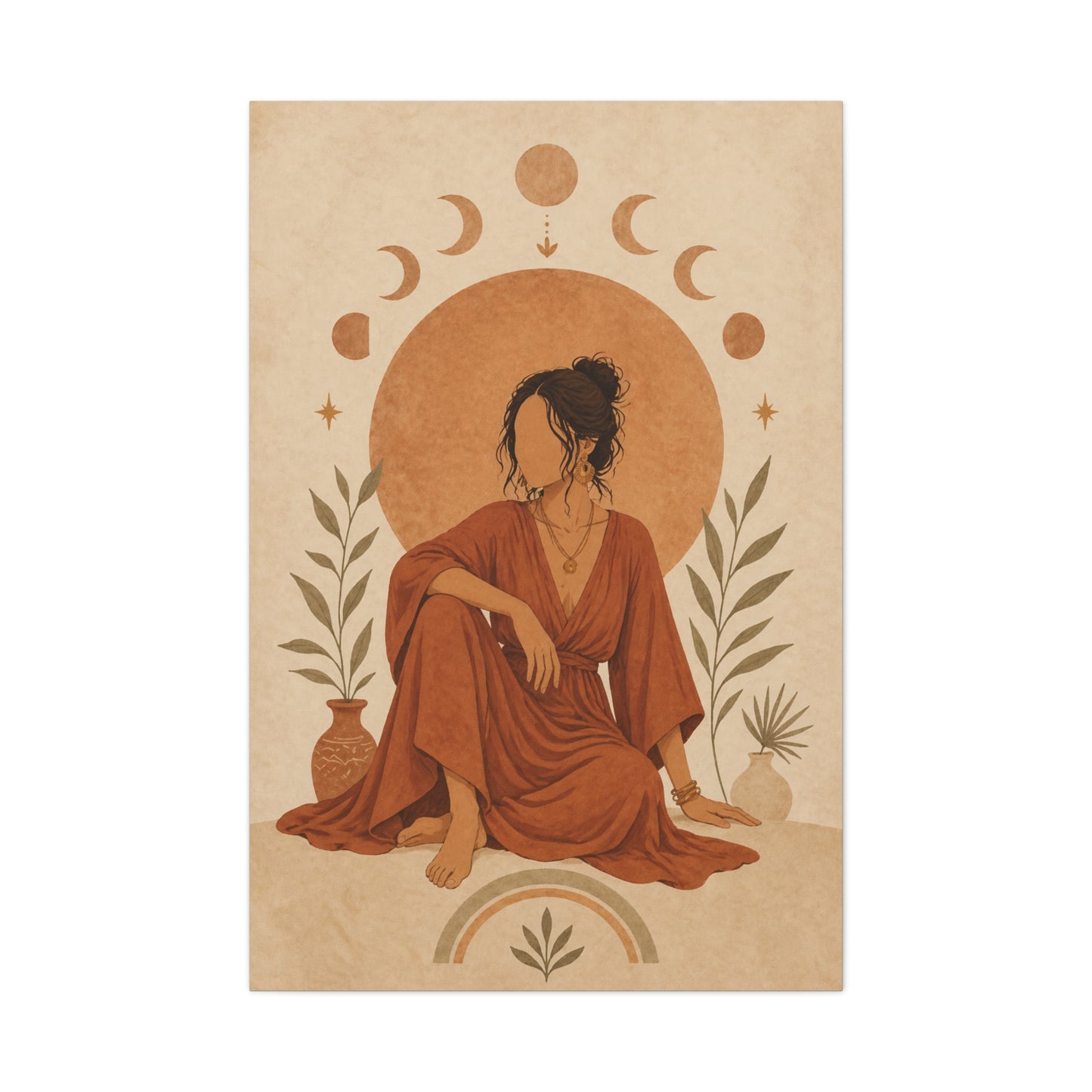 Bohemian Sun Goddess Portrait Wall Art & Canvas Print