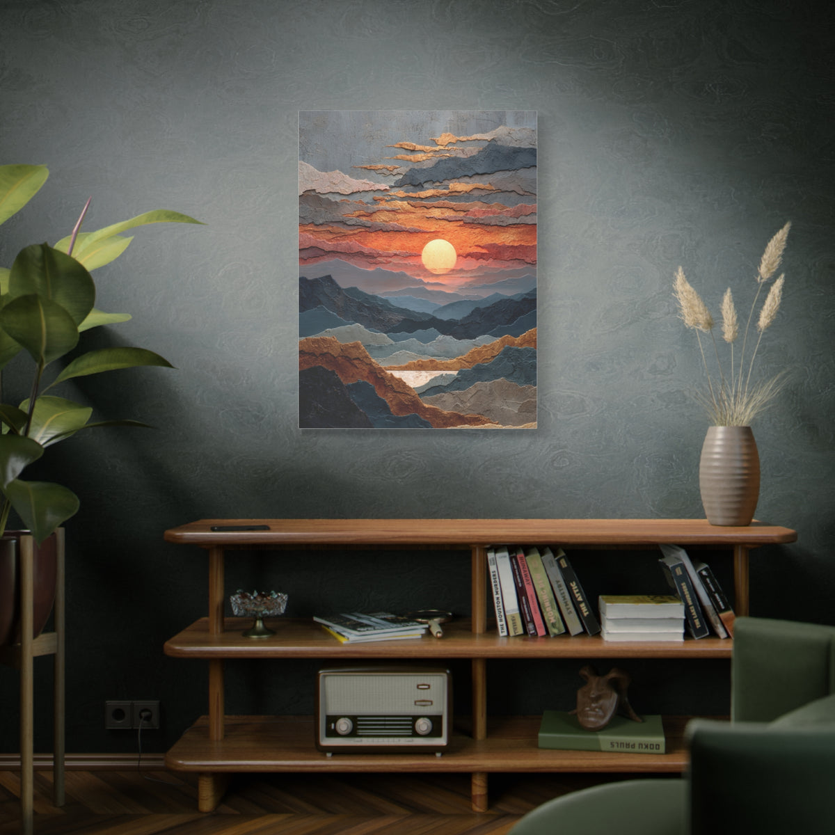 Layered Desert Sunset Abstract Landscape Wall Art & Canvas Print