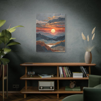 Layered Desert Sunset Abstract Landscape Wall Art & Canvas Print