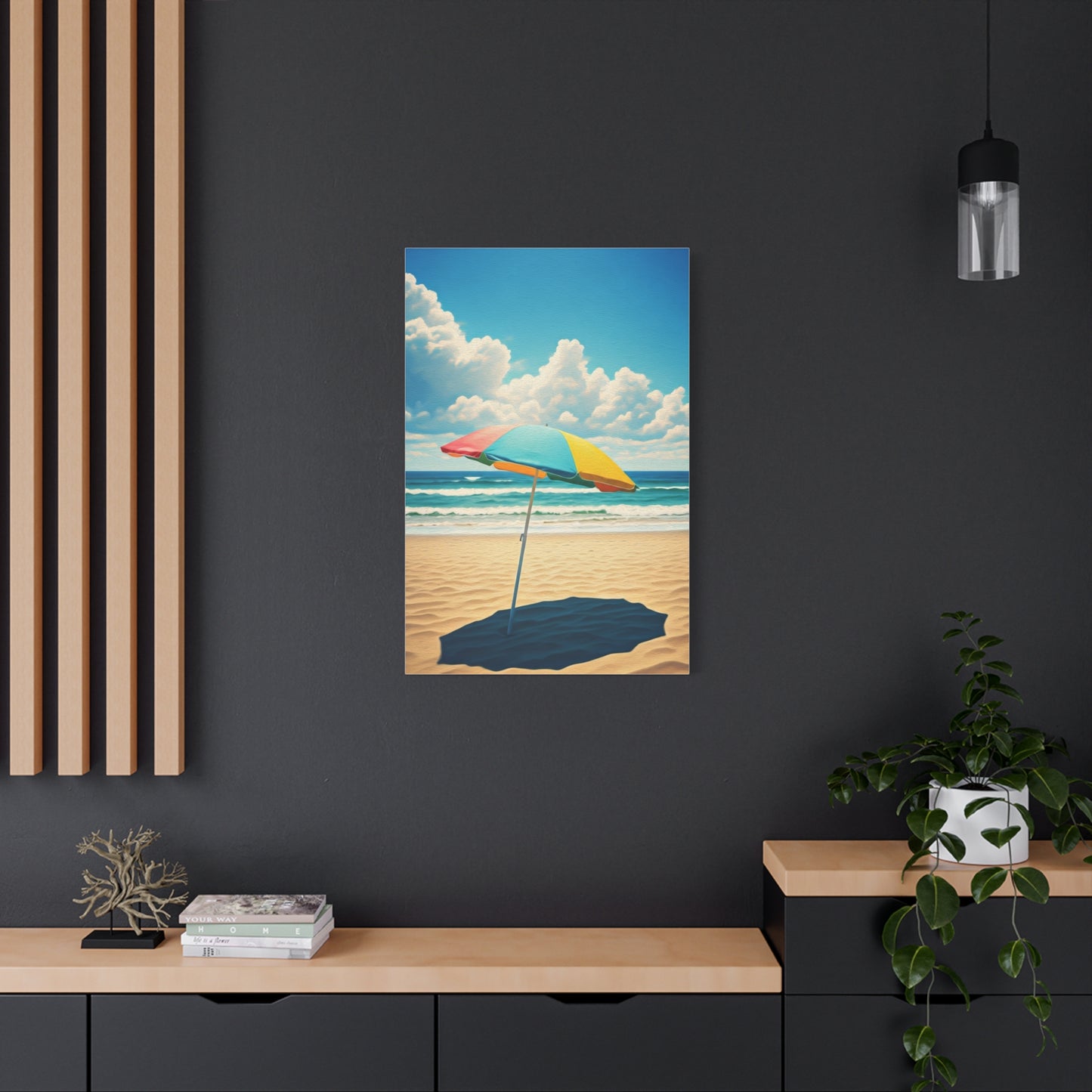 Summer Umbrella by the Shore Wall Art & Canvas Prints