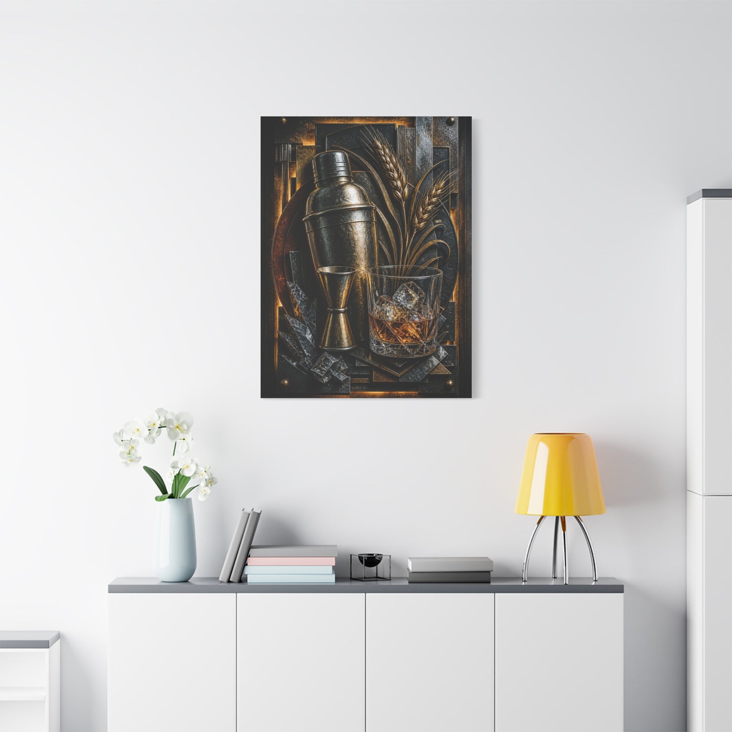 Industrial Cocktail Metal Relief Wall Art & Canvas Print