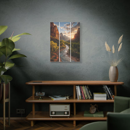 Zion Canyon Triptych Landscape Wall Art & Canvas Print