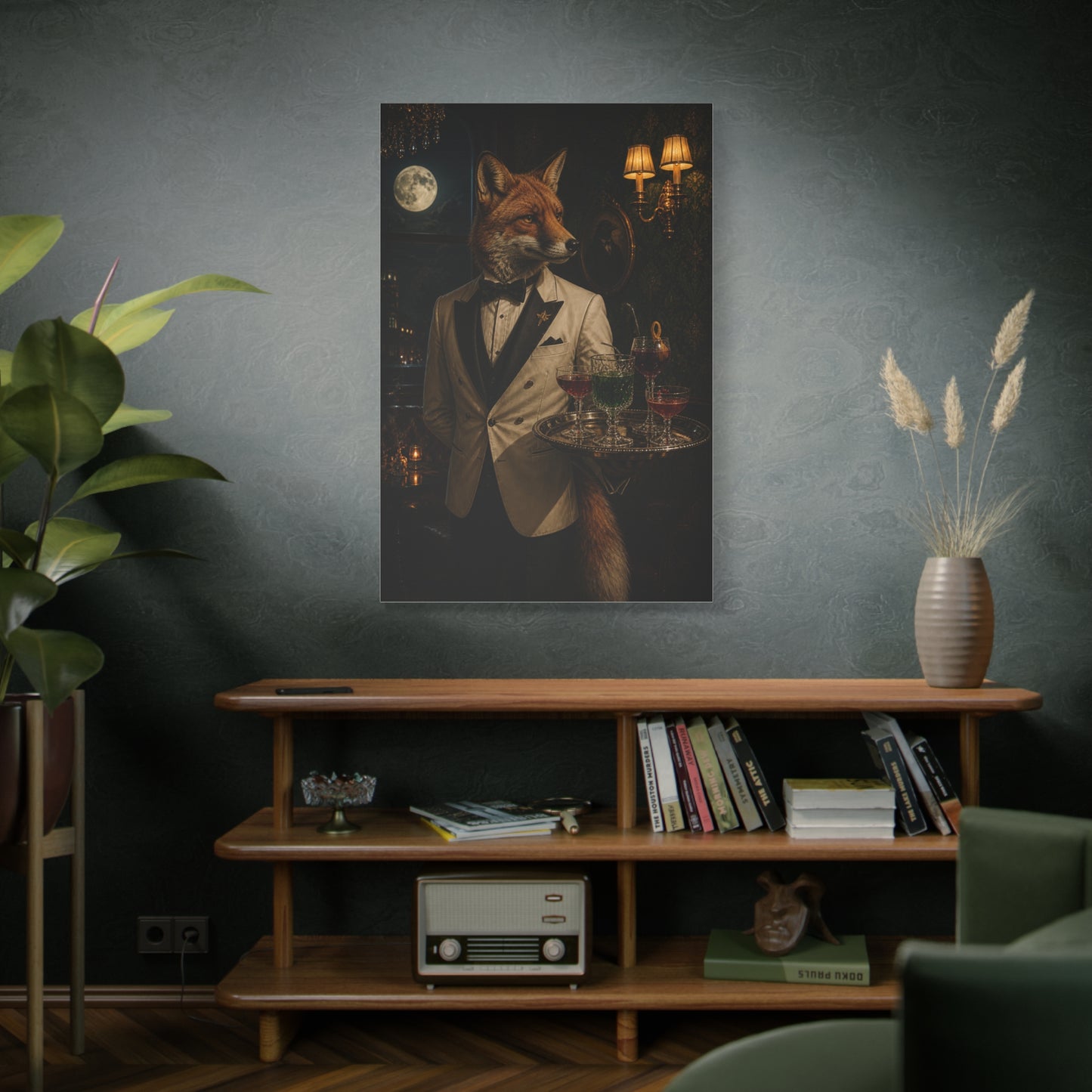 Fox Cocktail Waiter Speakeasy Wall Art & Canvas Print