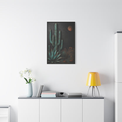 Turquoise Patina Desert Cactus Wall Art & Canvas Print