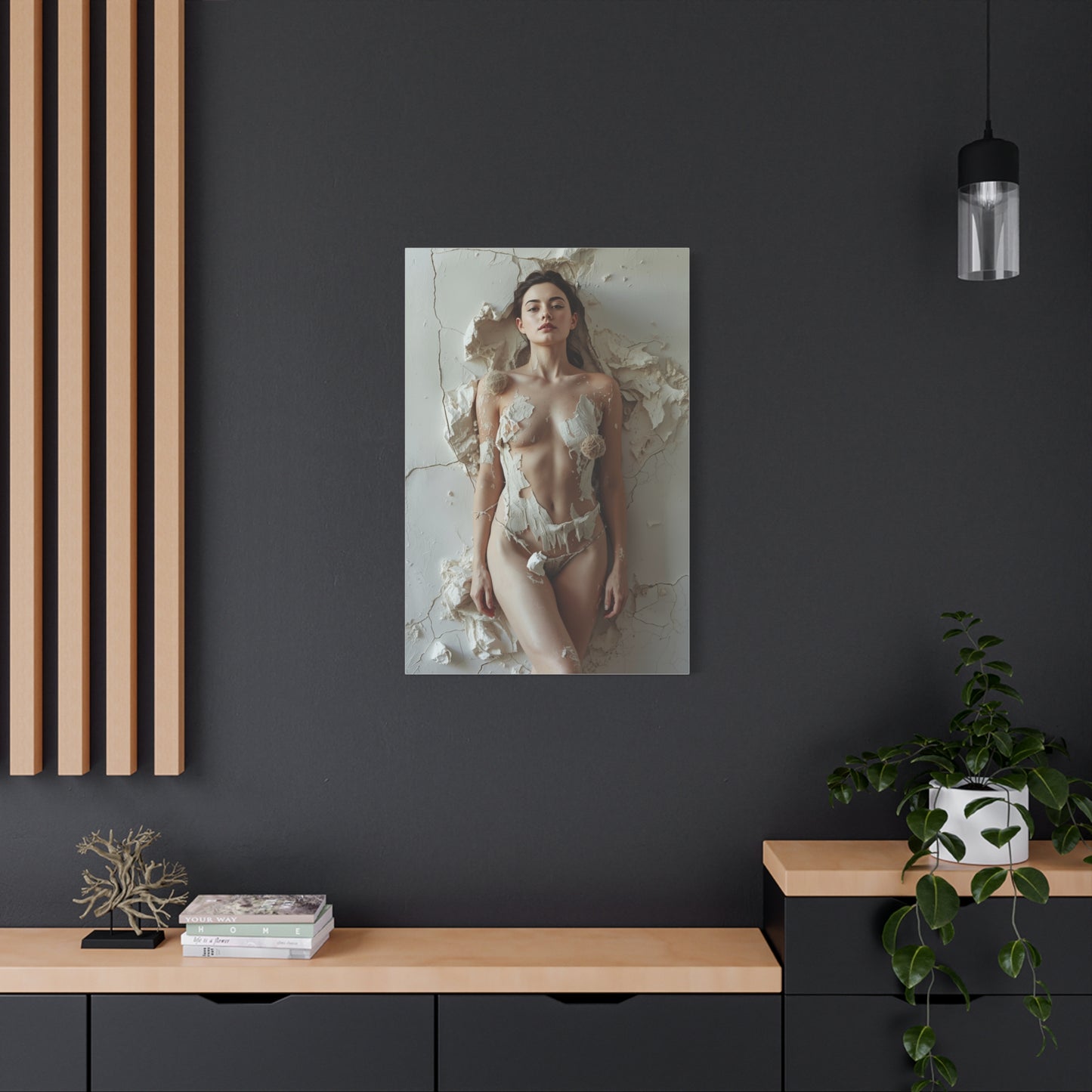 Textured Plaster Figure Composition Wall Art & Canvas Print
