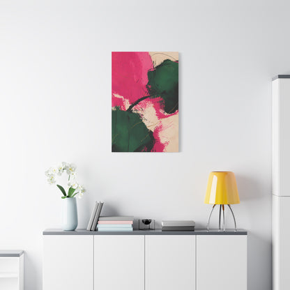 Bold Pink and Emerald Abstract Wall Art & Canvas Print