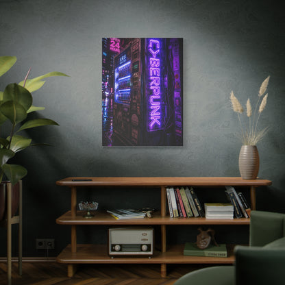 Cyberpunk Neon Vending Machine Street Wall Art & Canvas Print