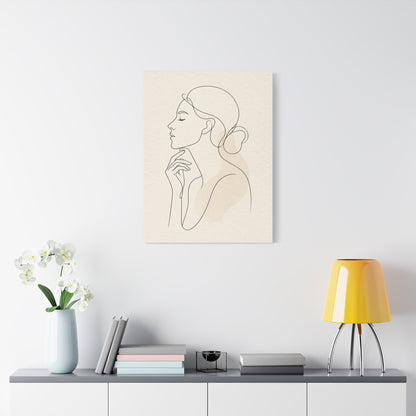Minimal Continuous Line Portrait Wall Art & Canvas Print