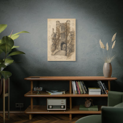 Ivy-Covered Gothic Arch Architectural Study Wall Art & Canvas Print