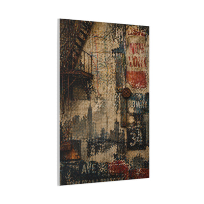 Urban Vintage Collage Skyline Wall Art & Canvas Print