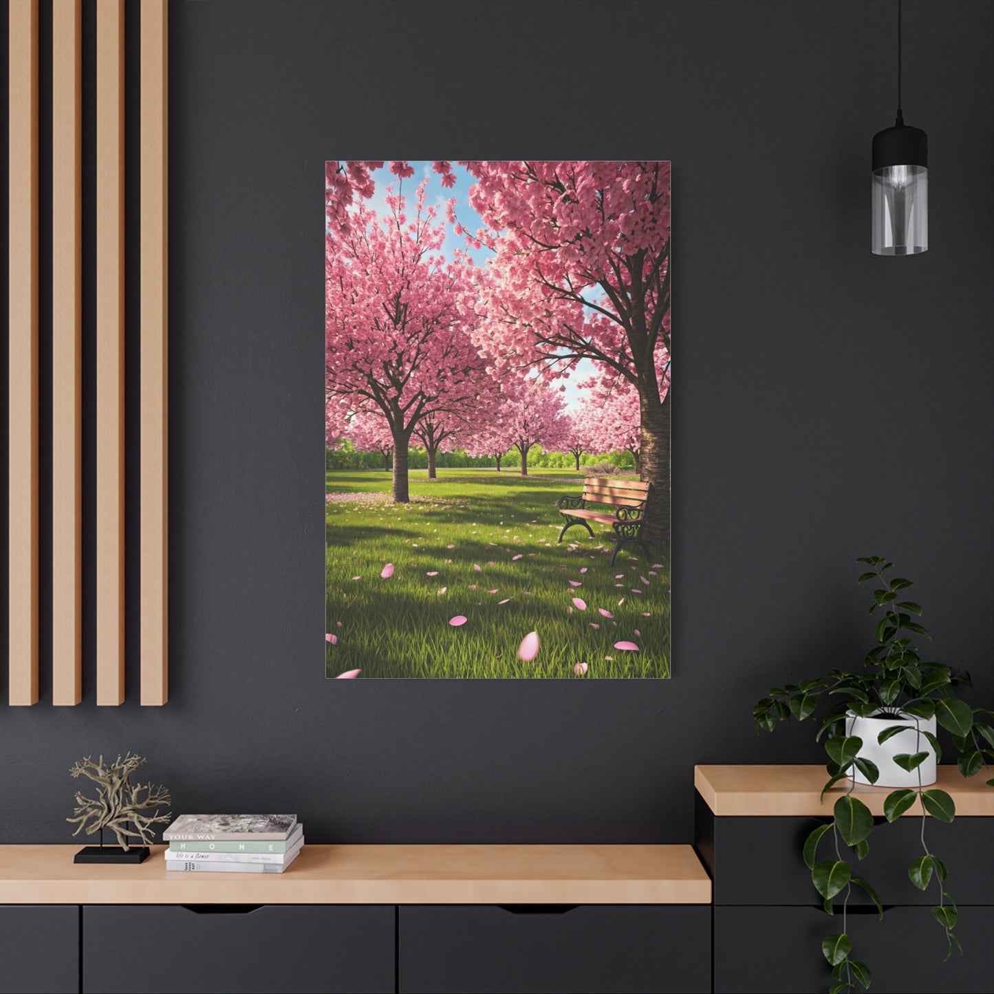 Sakura Blossom Garden Park Scene Wall Art & Canvas Prints