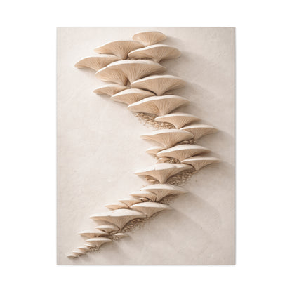 Minimalist Sculptural Oyster Mushroom Cascade Wall Art & Canvas Print