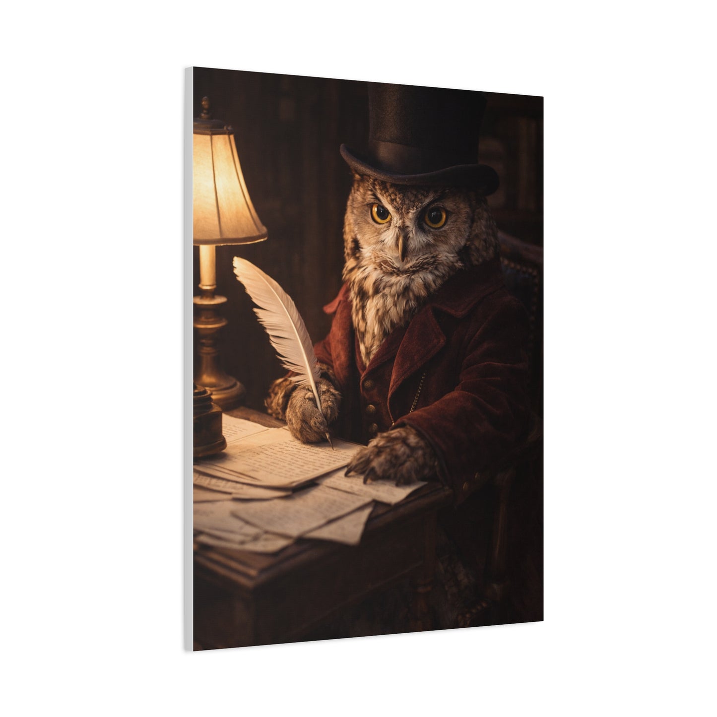 Gentleman Scholar Owl Portrait Wall Art & Canvas Print