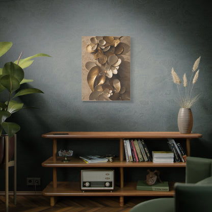 Brass and Ceramic Floral Relief Wall Art & Canvas Print