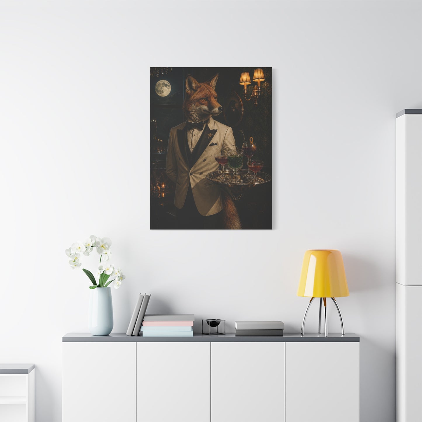Fox Cocktail Waiter Speakeasy Wall Art & Canvas Print