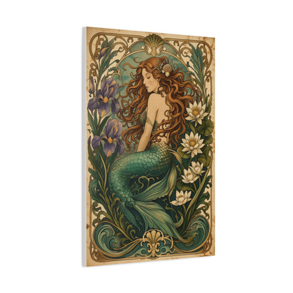 Art Nouveau Floral Mermaid Elegance Wall Art & Canvas Print