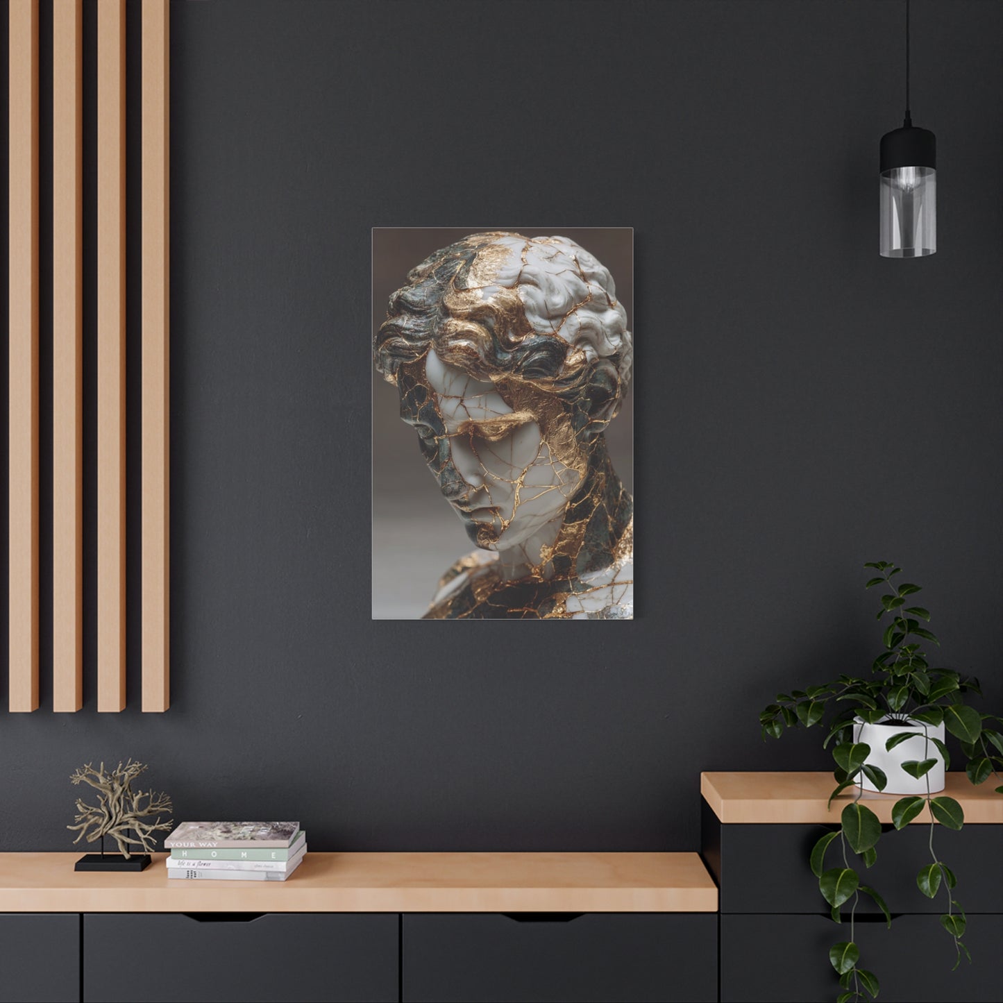 Marble And Gold Kintsugi Sculpture Wall Art & Canvas Print