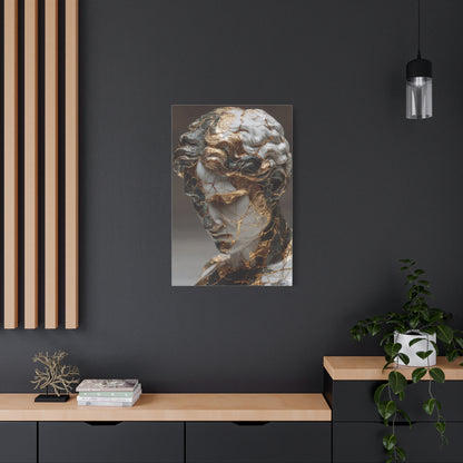 Marble And Gold Kintsugi Sculpture Wall Art & Canvas Print