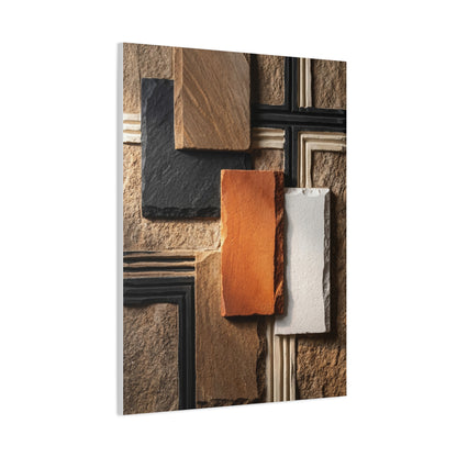 Sculptural Stone Geometry Composition Wall Art & Canvas Print
