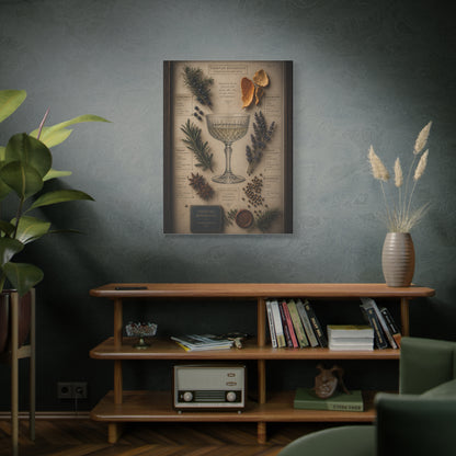 Cocktail Botanical Herbarium Study Wall Art & Canvas Print