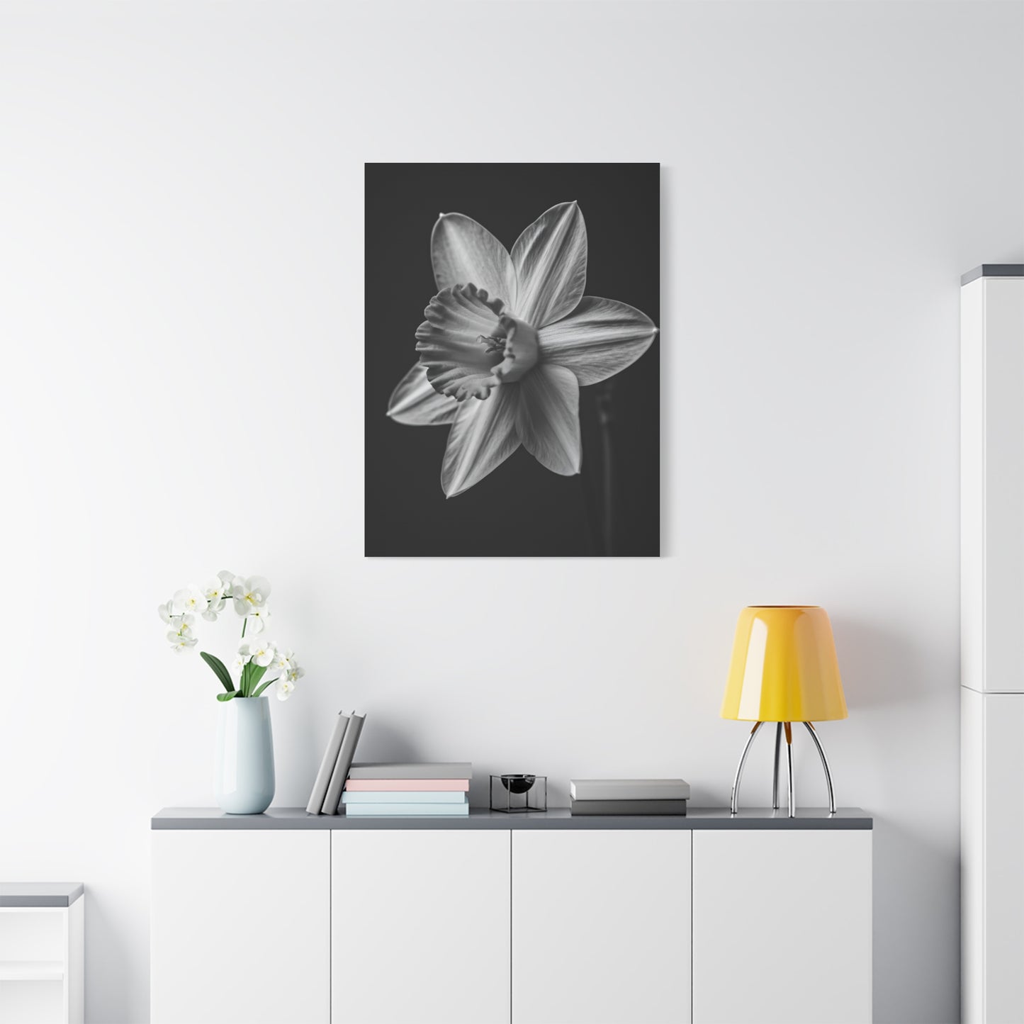 Monochrome Daffodil Grace Wall Art & Canvas Prints