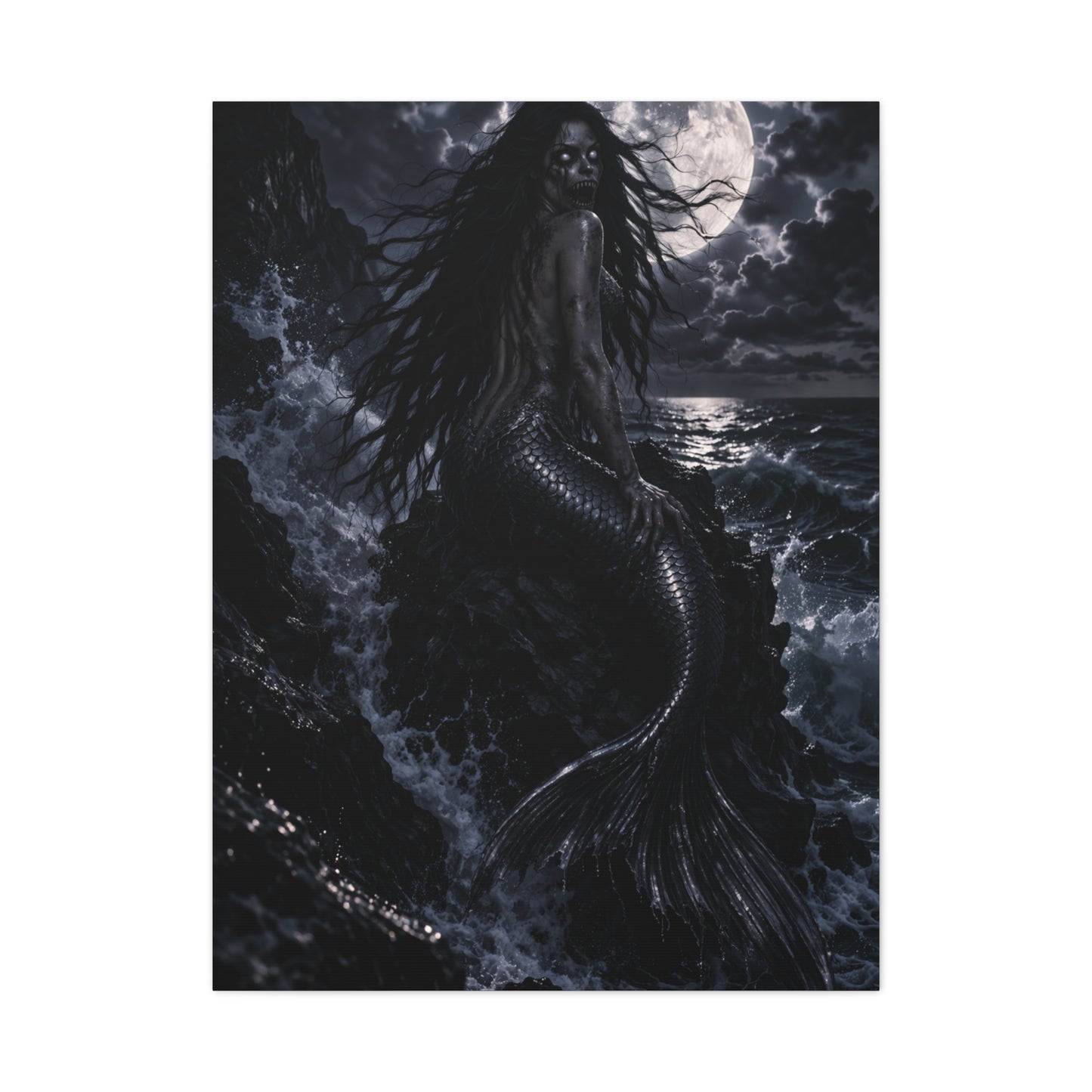 Moonlit Gothic Siren Darkness Wall Art & Canvas Print