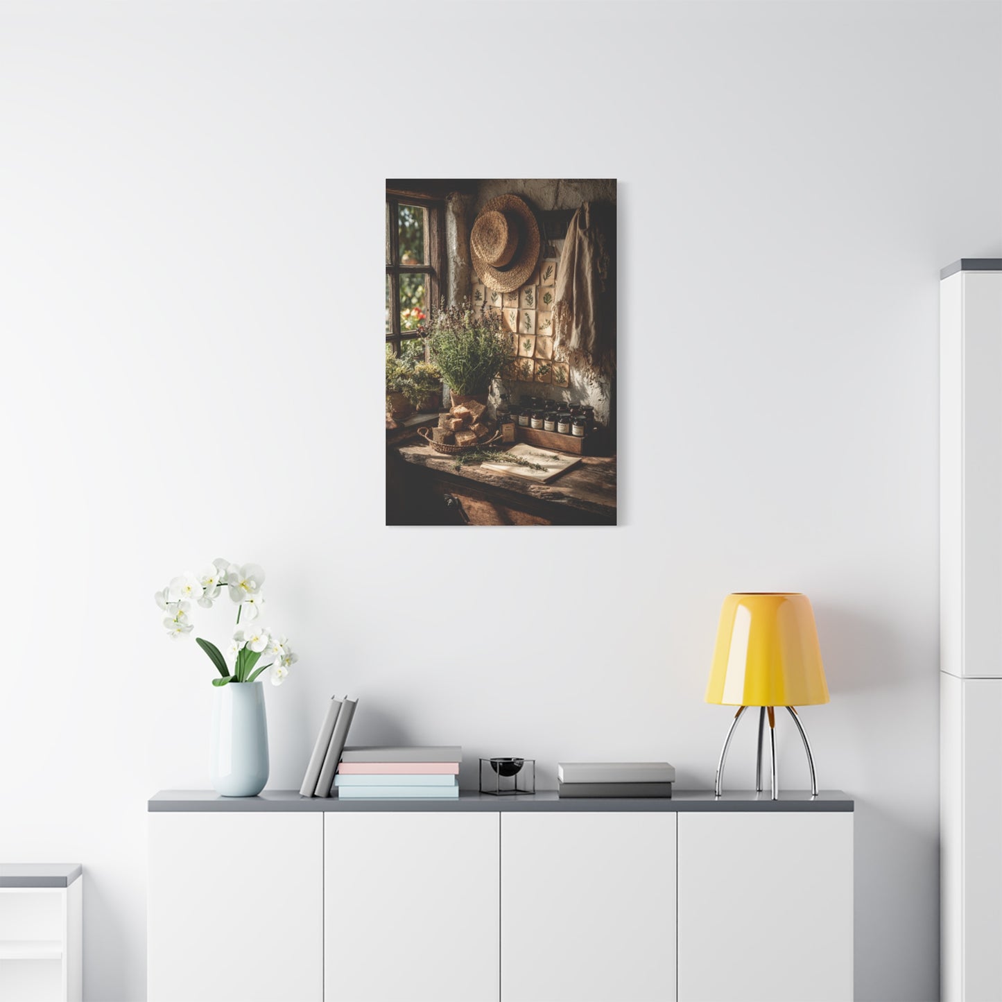 Farmhouse Herb Kitchen Still Life Wall Art & Canvas Print
