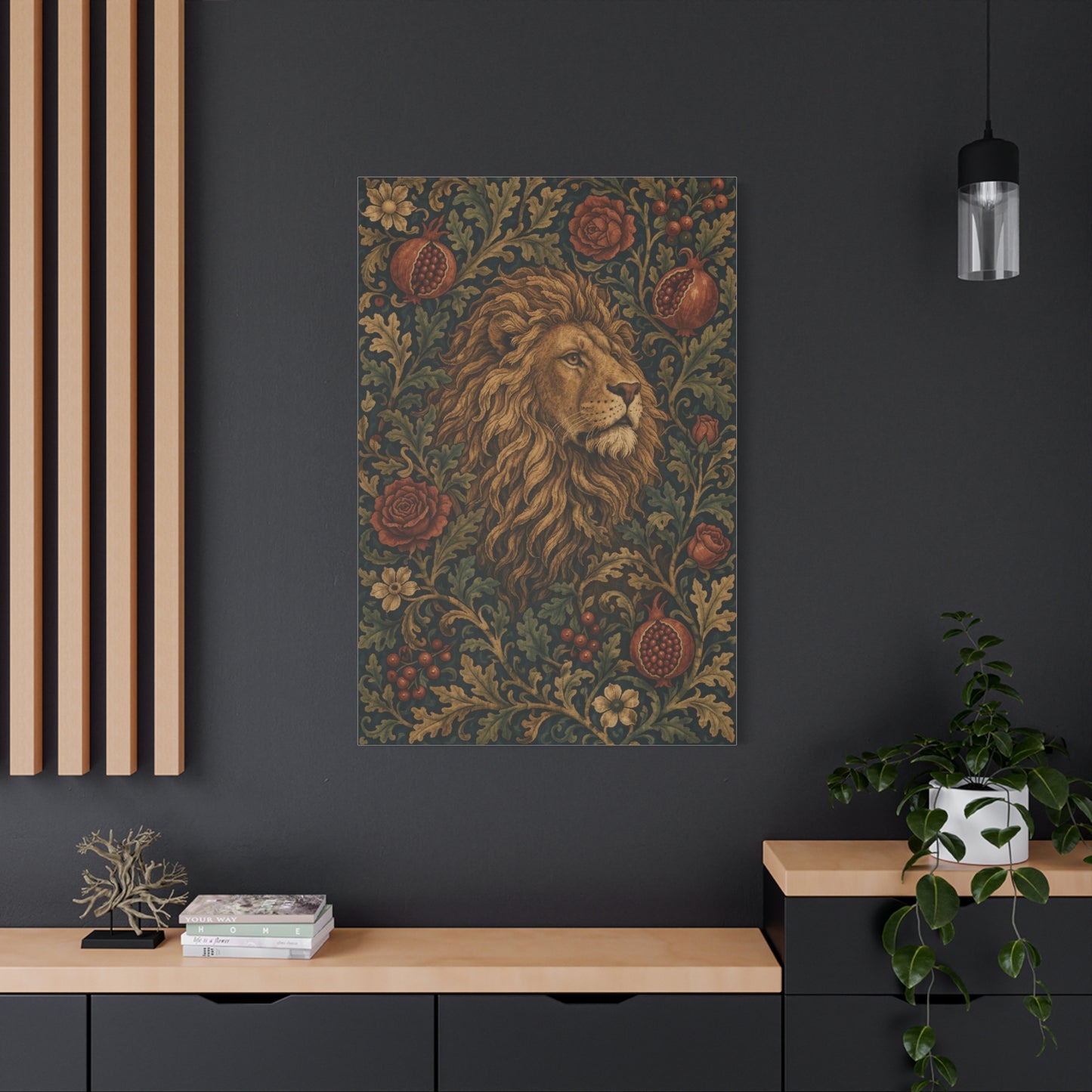 Ornamental Lion Tapestry Heritage Wall Art & Canvas Print