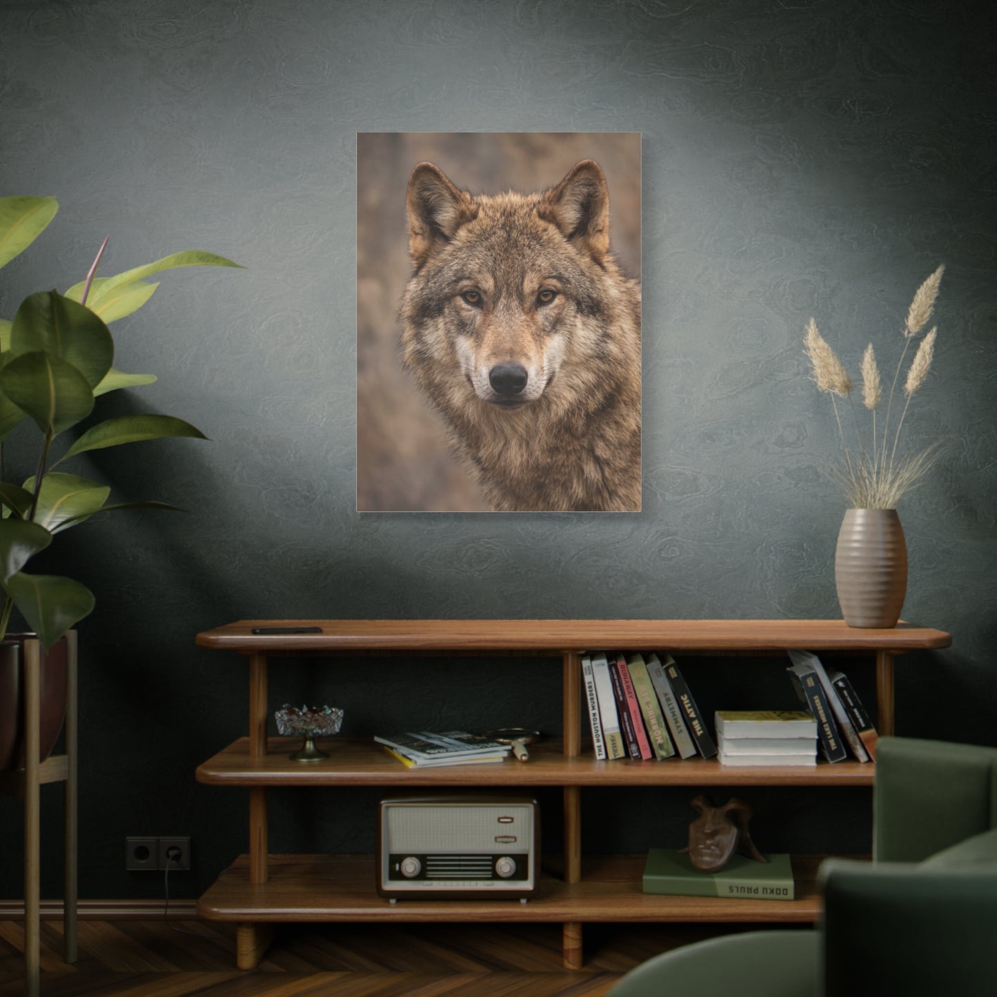Natural Gray Wolf Close Portrait Wall Art & Canvas Print