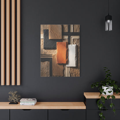 Sculptural Stone Geometry Composition Wall Art & Canvas Print