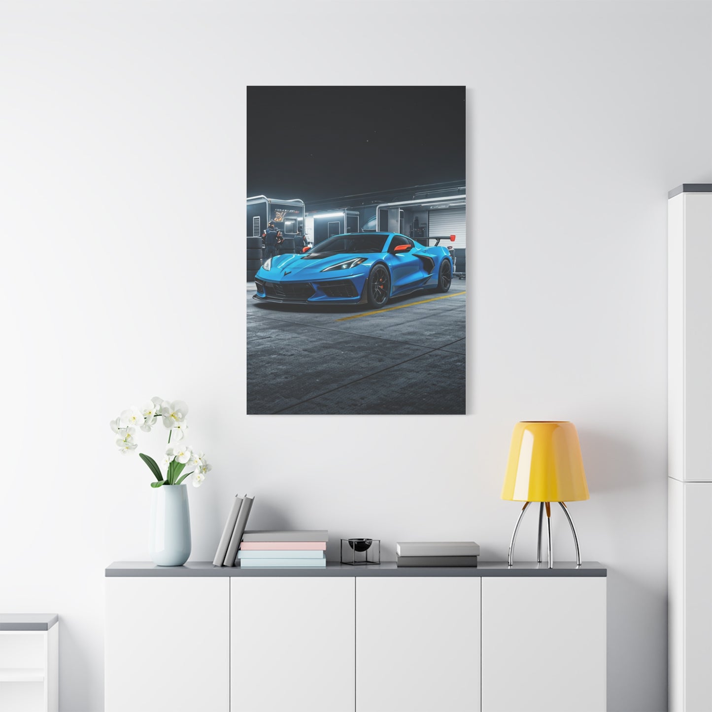 Chevrolet Corvette C8 Z06 Paddock Night Scene Wall Art & Canvas Prints