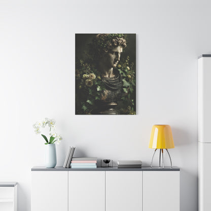 Classical Bust with Botanical Elegance Wall Art & Canvas Print