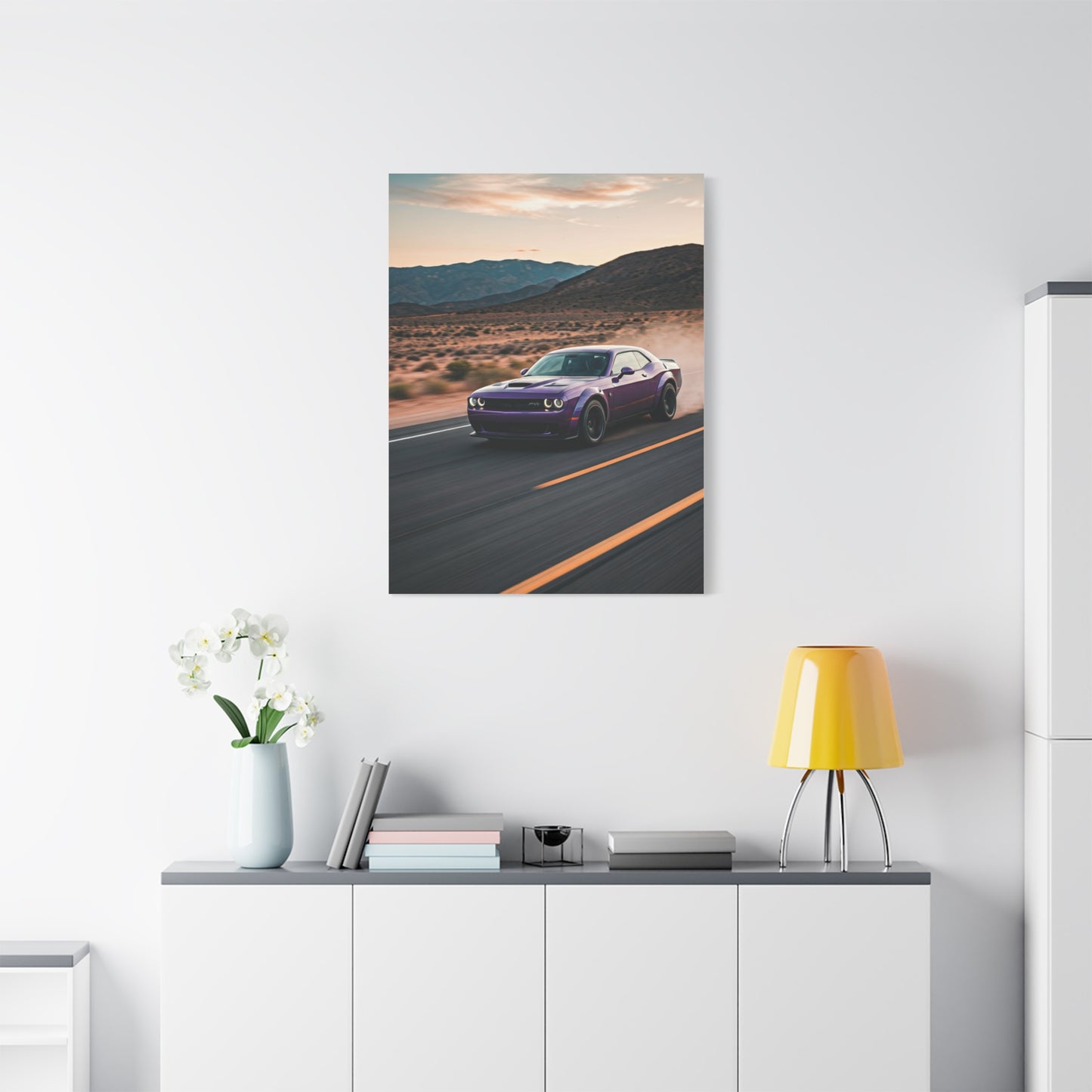 Dodge Challenger Canyon Road Power Run Wall Art & Canvas Prints
