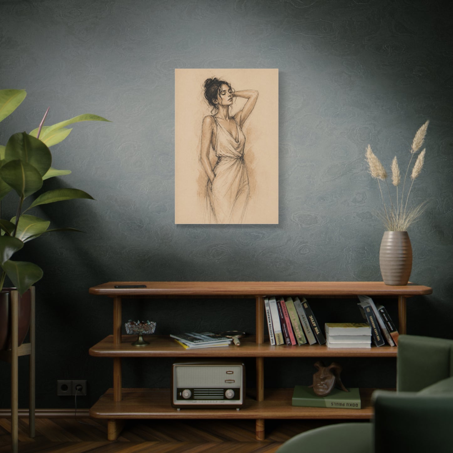 Elegant Charcoal Figure Study Wall Art & Canvas Print