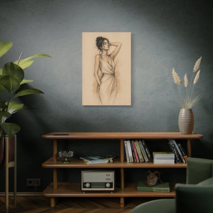 Elegant Charcoal Figure Study Wall Art & Canvas Print