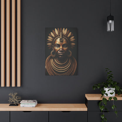 Golden Tribal Empress Portrait Wall Art & Canvas Prints