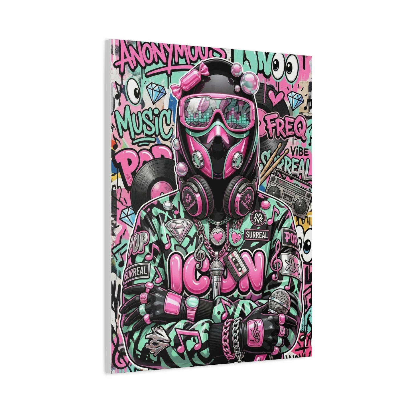 Pop Graffiti Music Icon Wall Art & Canvas Print